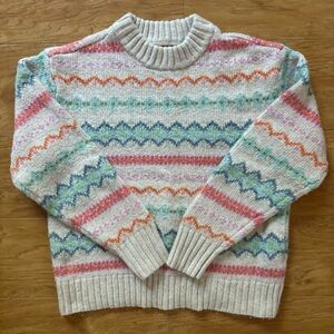 American Eagle Multicolor Striped Fair Isle Knit Sweater